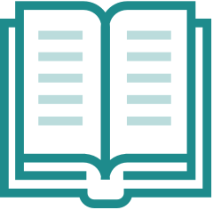Decorative icon - teal open book
